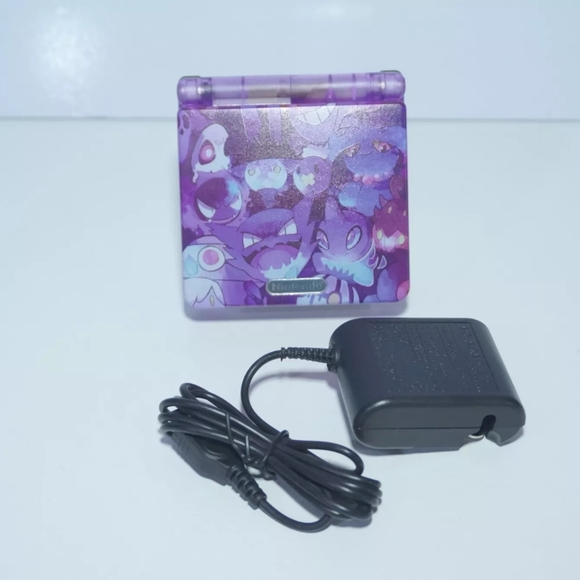 Purple UV Printed Ghost Pokemon Nintendo Game Boy Advance SP AGS-001 GBA SP